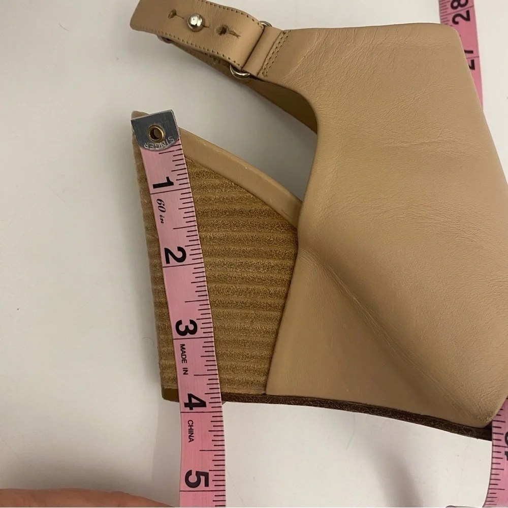 Vince. || Karen Leather‎ Wedge Sandals Tan 7.5